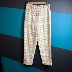 Wilfred Tan Trousers with Elegant Plaid Pattern